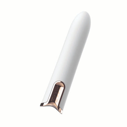 Gold Glam Bullet Vibrator – White | Sleek Compact Pleasure