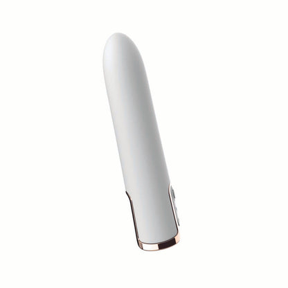 Gold Glam Bullet Vibrator – White | Sleek Compact Pleasure