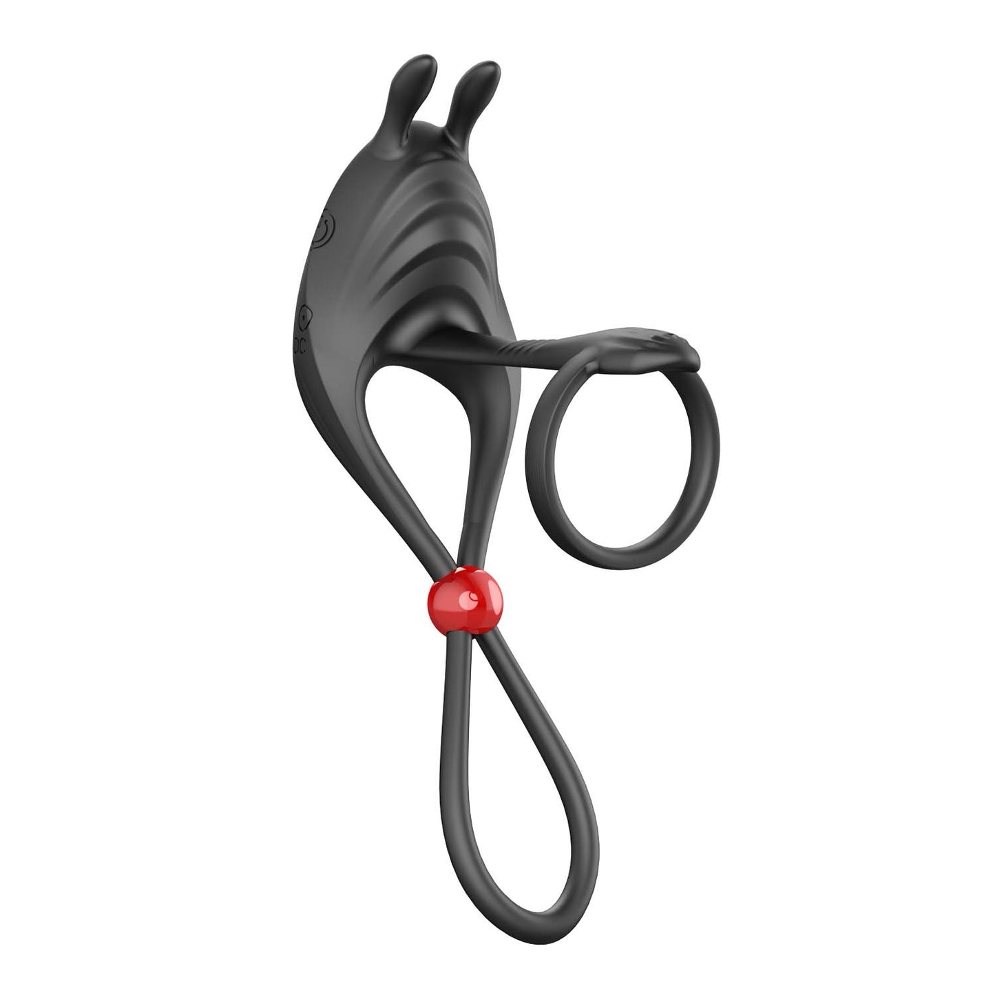 Cockpower Remote Control Cock Ring & Ball Cinch – Black Silicone