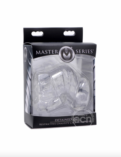 Master Series Detained 2.0 Restrictive Chastity Cage with Nubs