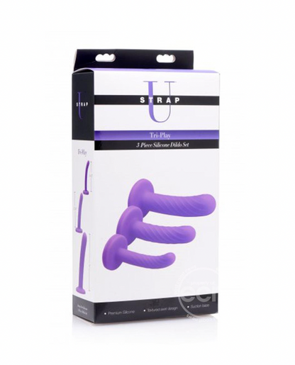 Strap U Tri-Play 3 Piece Silicone Dildo Set