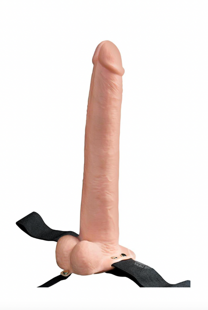 Fetish Fantasy Series Hollow Rechargeable Strap-On Dildo with Balls and Harness with Remote Control