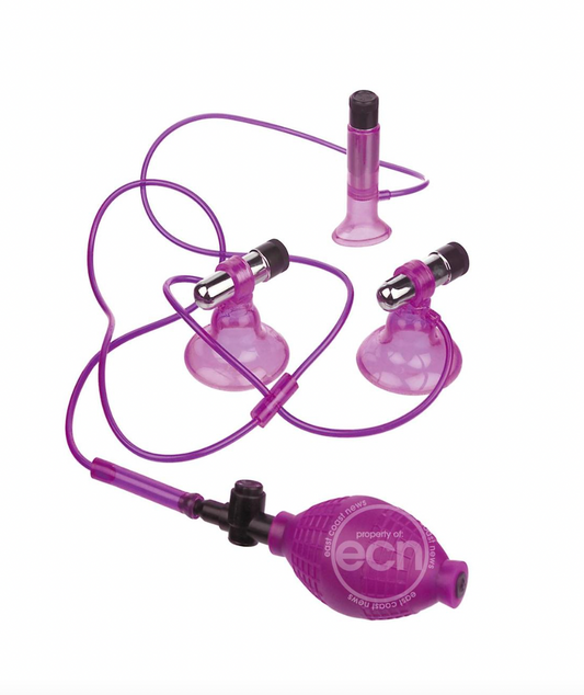 Fetish Fantasy Series Clit and Nipple Vibrating Triple Suckers