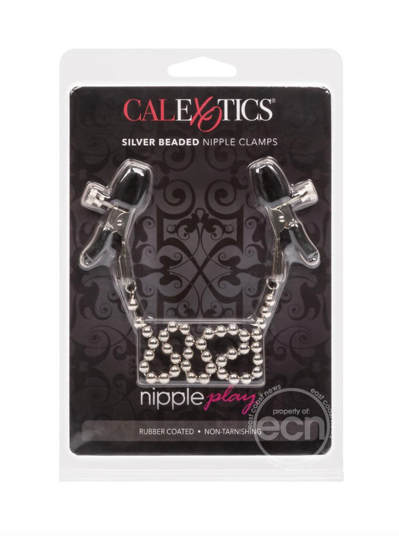 Nipple Play Silver Beaded Chain Nipple Clamps