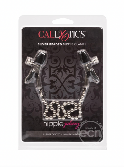 Nipple Play Silver Beaded Chain Nipple Clamps