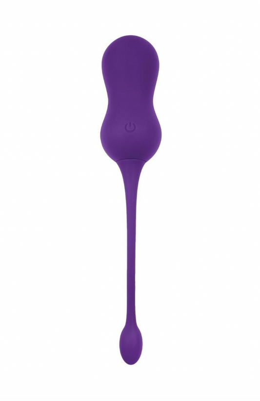 Playboy Double Time Rechargeable Silicone Vibrating Kegel Balls with Remote Control - Purple