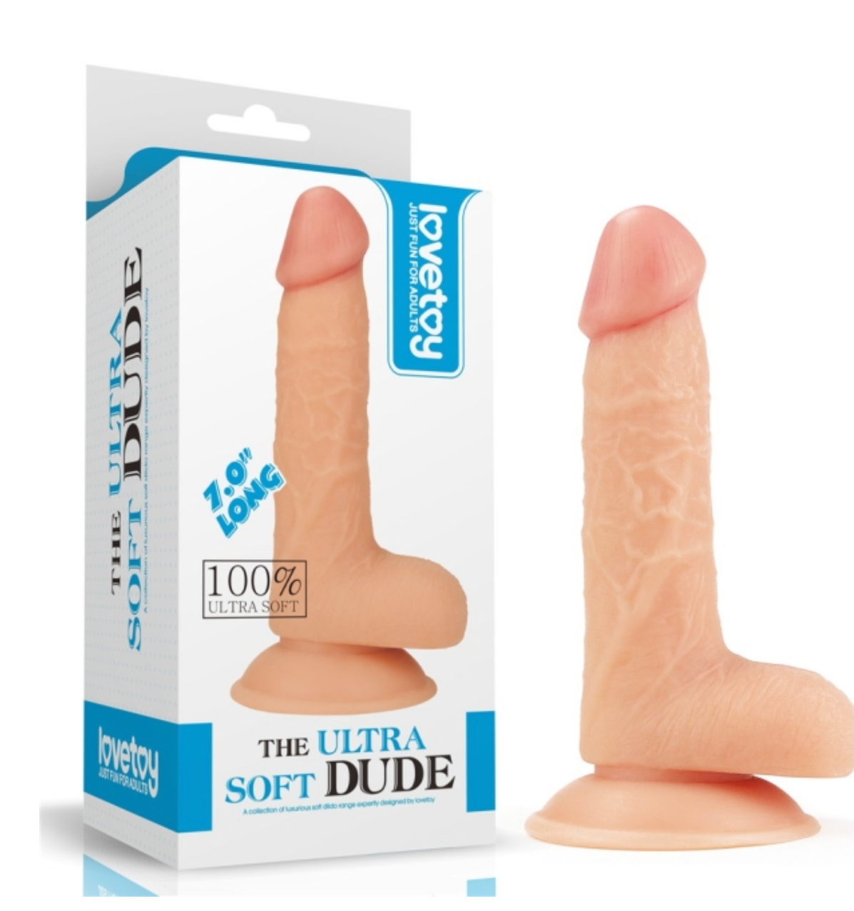 The Ultra Soft Dude 7" Realistic TPE Dildo with Suction Cup – Flesh