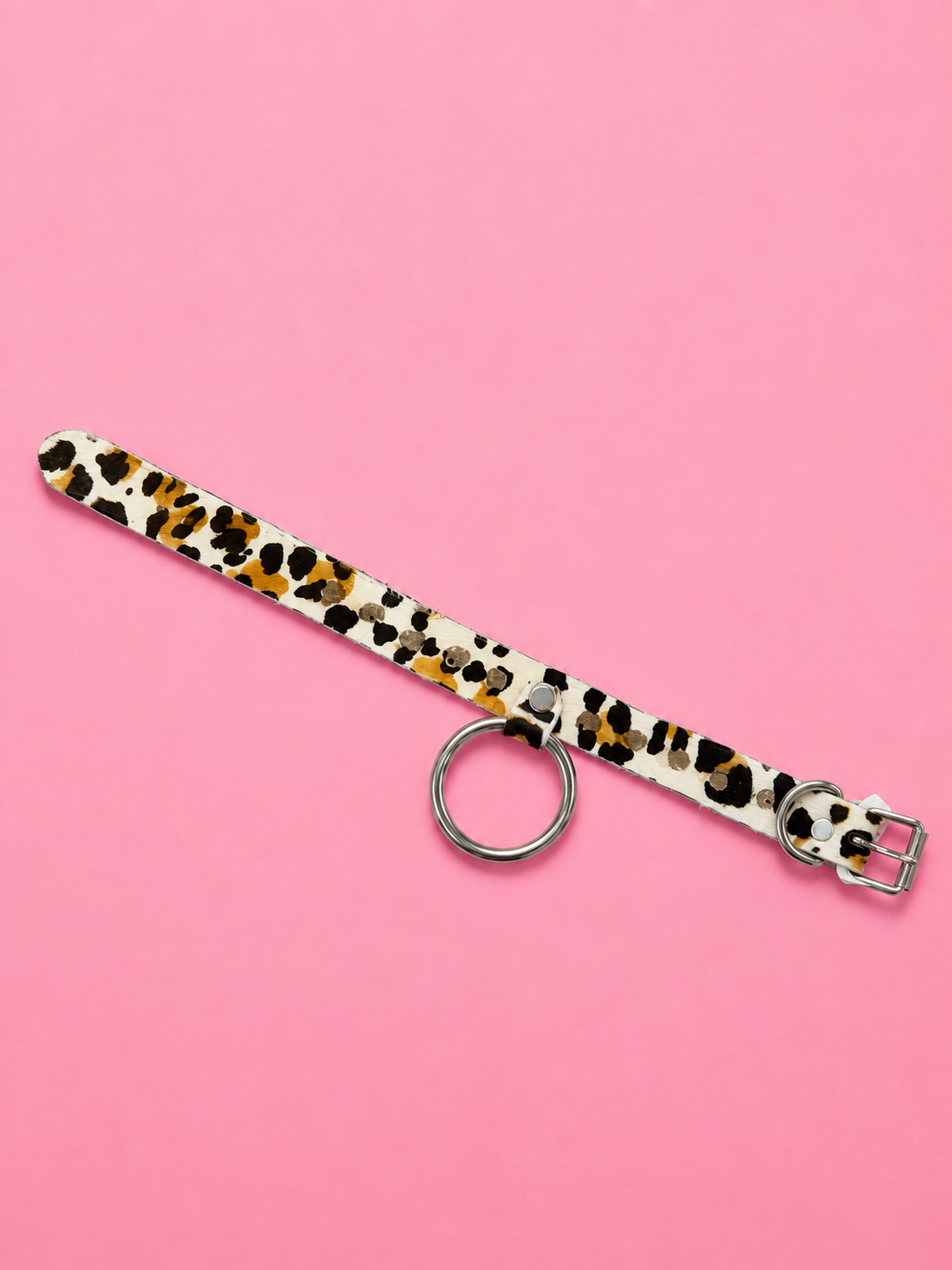 Wild Leopard O-Ring Collar – Cream, Brown & Black