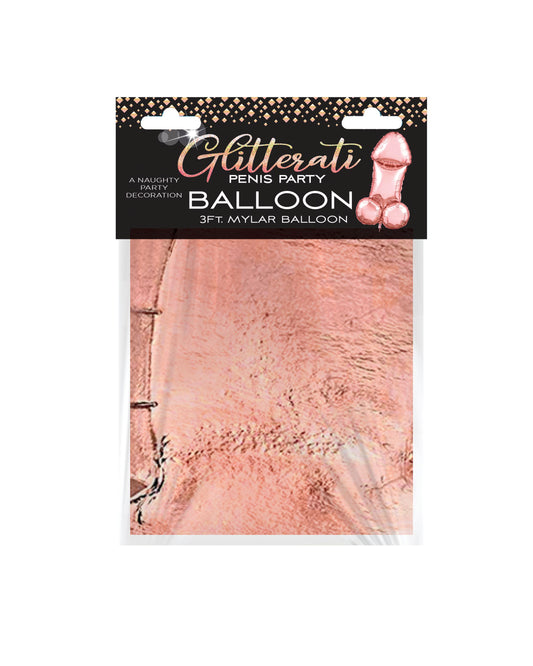 Glitterati 3' Gold Penis Mylar Balloon