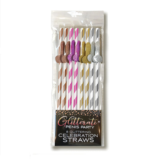 Bachelorette Glitterati Penis Party Straws