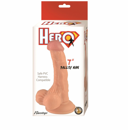 Hero Ballsy Man Dildo- 7"